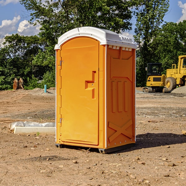 how often are the portable restrooms cleaned and serviced during a rental period in Winfield IN